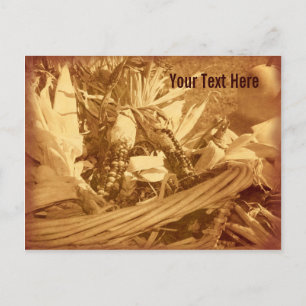 Vintage Fall Indian Corn Customizable Postcard