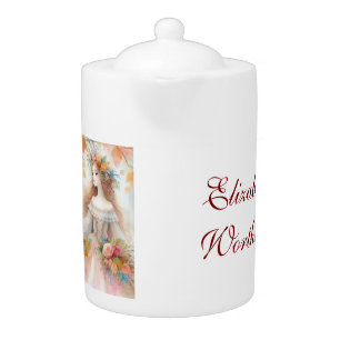 Vintage Fall Princess with Autumn leaves Teapot
