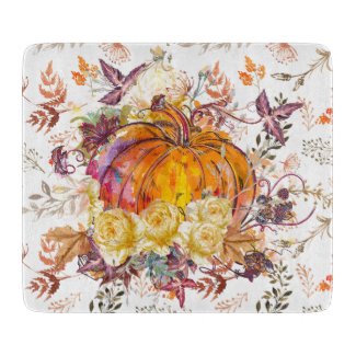 Vintage Fall Pumpkin Cutting Board