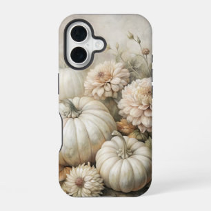 VINTAGE FALL PUMPKIN SCENE WITH FLOWERS iPhone 16 CASE