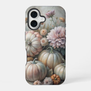 VINTAGE FALL PUMPKIN SCENE WITH FLOWERS iPhone 16 CASE