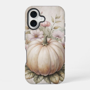 VINTAGE FALL PUMPKIN SCENE WITH FLOWERS iPhone 16 CASE