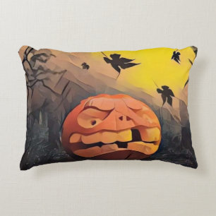 Vintage Fall pumpkins fall colors drawing Accent Pillow