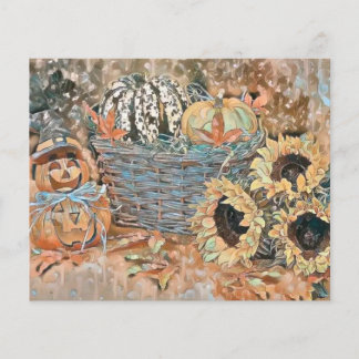 Vintage Fall pumpkins fall colors watercolor