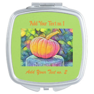 Vintage Fall pumpkins fall colors watercolor Compact Mirror