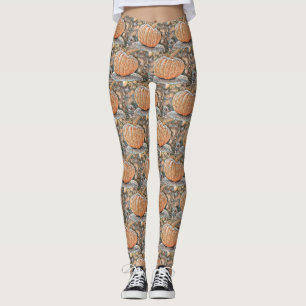 Vintage Fall pumpkins fall colors watercolor Leggings
