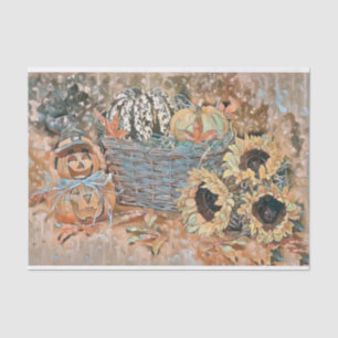 Vintage Fall pumpkins fall colors watercolor Show Tissue Paper