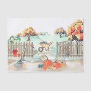 Vintage Fall pumpkins fall colors watercolor Show Tissue Paper