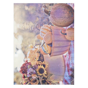 Vintage Fall pumpkins fall colors watercolor Tablecloth