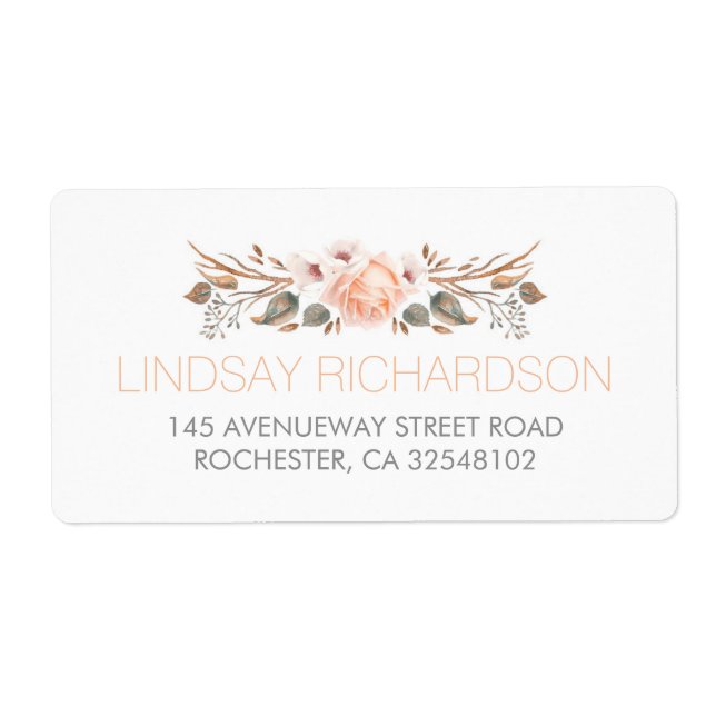 Vintage Fall Rustic Woodland Garden Wedding Label (Front)