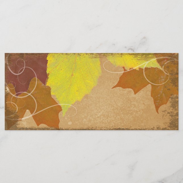 Vintage Fall Wedding Church Program  Autumn Leaves (Front)