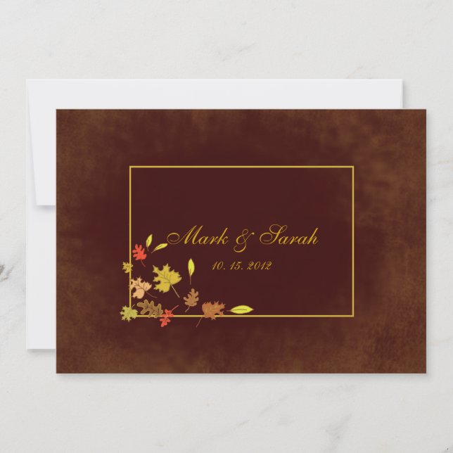 Vintage Falling Leaves Chocolate Invitation (Front)