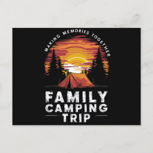 Vintage Family Camping Trip 2024 Matching Group Postcard