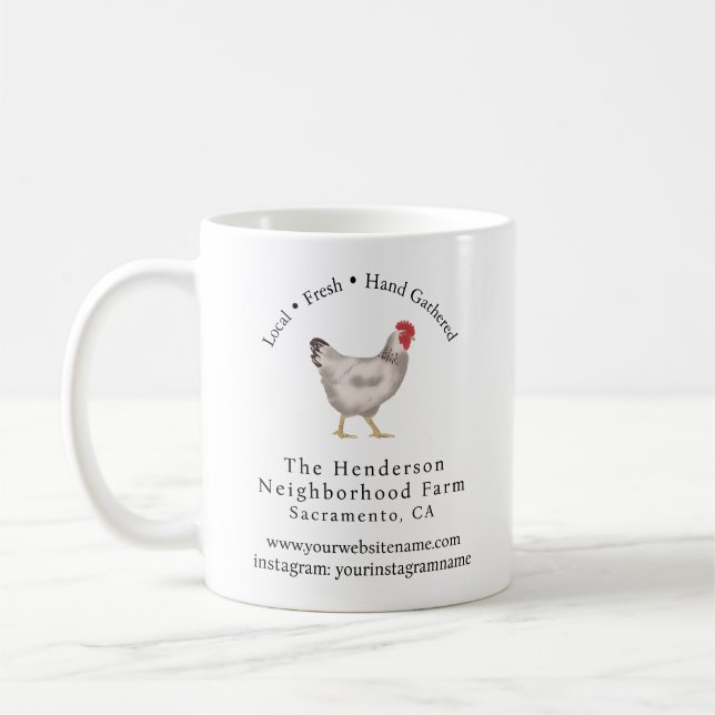 vintage Family Chicken Farm Business Coffee Mug (Left)