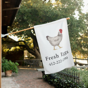 vintage Family Chicken Farm Business House Flag