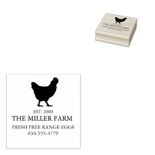 vintage Family Chicken Farm Business Rubber Stamp