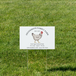 vintage Family Chicken Farm Business Sign