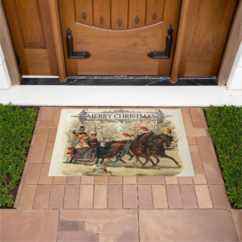 Vintage Family Christmas Doormat