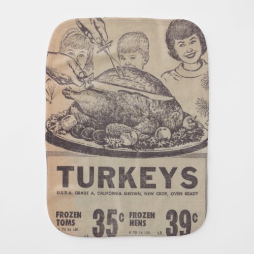 Vintage Family Dinner Baby Burp Cloth