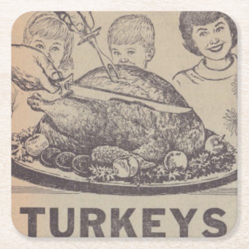 Vintage Family Dinner Paper Coaster