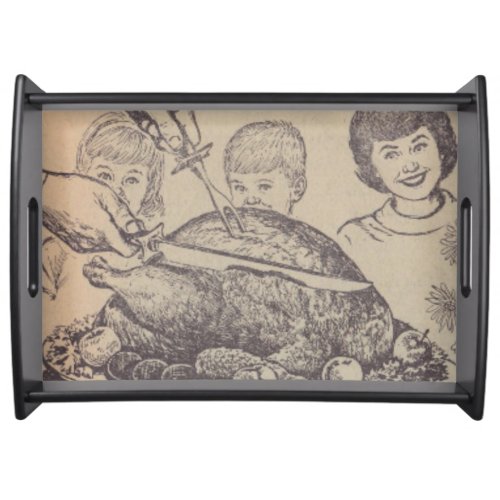 Vintage Family Dinner Serving Tray