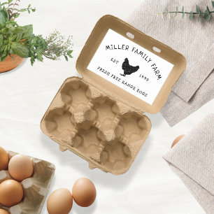 Vintage Family Farm Chicken Egg Carton Sticker