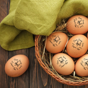 Vintage Family Farm Cute Rustic Pink Red Hen Egg Rubber Stamp