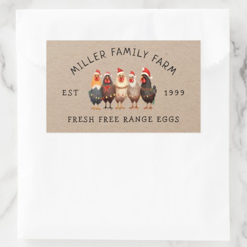 Vintage Family Farm Holiday Edition Egg Carton Rectangular Sticker