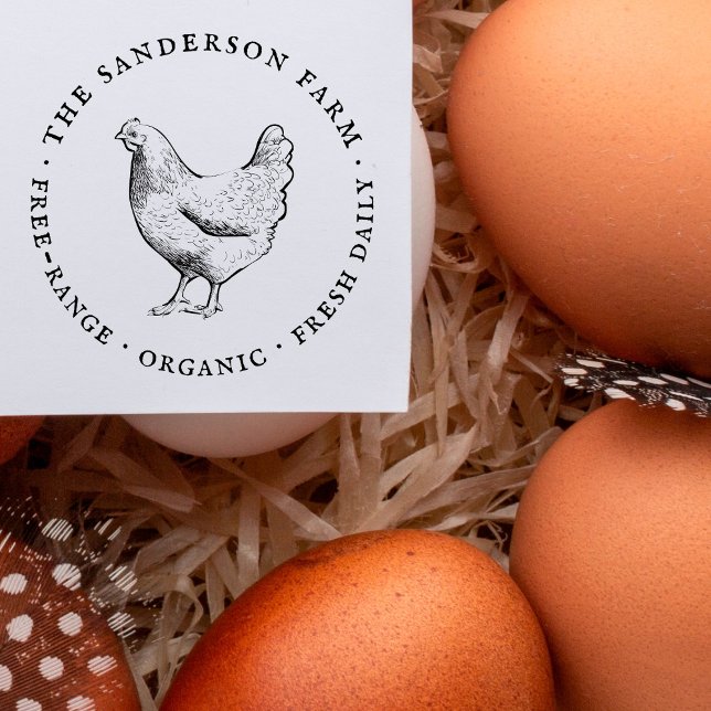 Vintage Family Farm Rustic Egg Carton Rubber Stamp (Creator Uploaded)