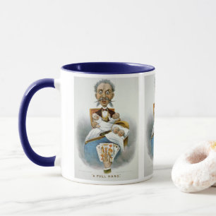 Vintage Family, Father with Babies and Poker Hand Mug
