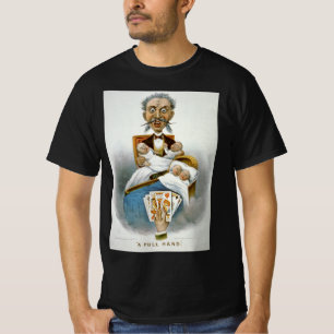 Vintage Family, Father with Babies and Poker Hand T-Shirt