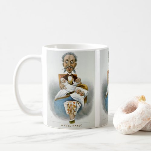 Vintage Family Father with Quadruplet Babies Coffee Mug