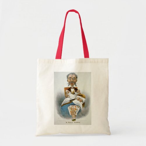 Vintage Family Father with Quadruplet Babies Tote Bag