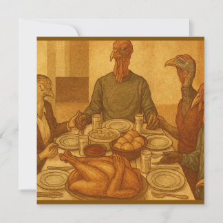 Vintage Family Feast Thanksgiving Holiday Card