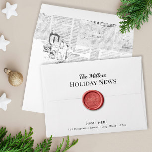 Vintage Family Holiday News Envelope for Christmas