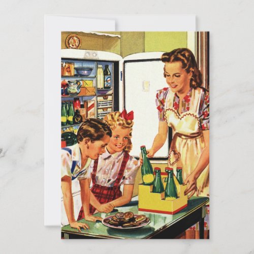 Vintage Family in the Kitchen Housewarming Party Invitation