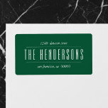 Vintage Family Name Emerald Green Label<br><div class="desc">Modern and elegant bold script for family name. Add charm to your gifts and correspondeces with this impressive bold script.</div>