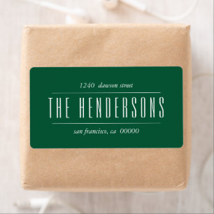 Vintage Family Name Emerald Green Label