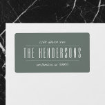 Vintage Family Name Green Address Label<br><div class="desc">Modern and elegant bold script for family name. Add charm to your gifts and correspondeces with this impressive bold script.</div>