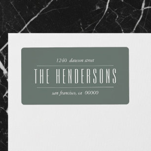 Vintage Family Name Green Address Label