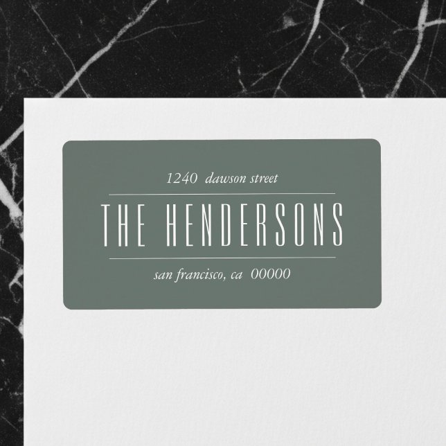 Vintage Family Name Green Address Label (Creator Uploaded)