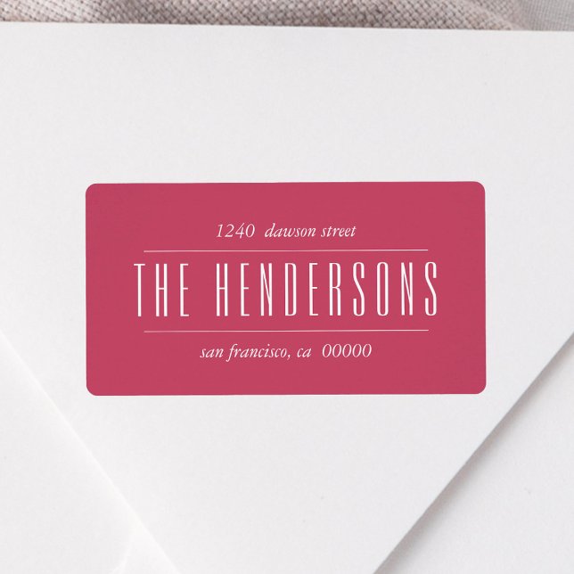 Vintage Family Name Red Address Label (Creator Uploaded)