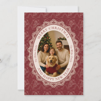 Vintage Family Photo Christmas Holiday Card