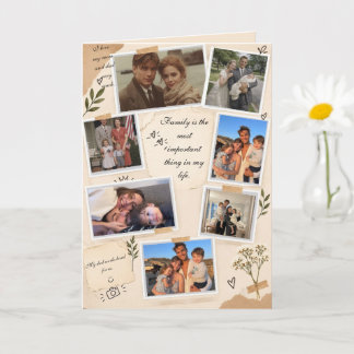 Vintage Family Photo Collage Folded Card