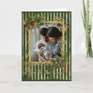 Vintage Family Photo Holiday Personalize Greeting