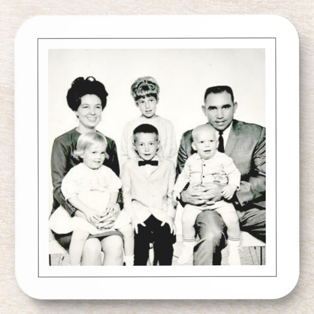 Vintage Family Photo Timeless Keepsake Beverage Coaster (Front)