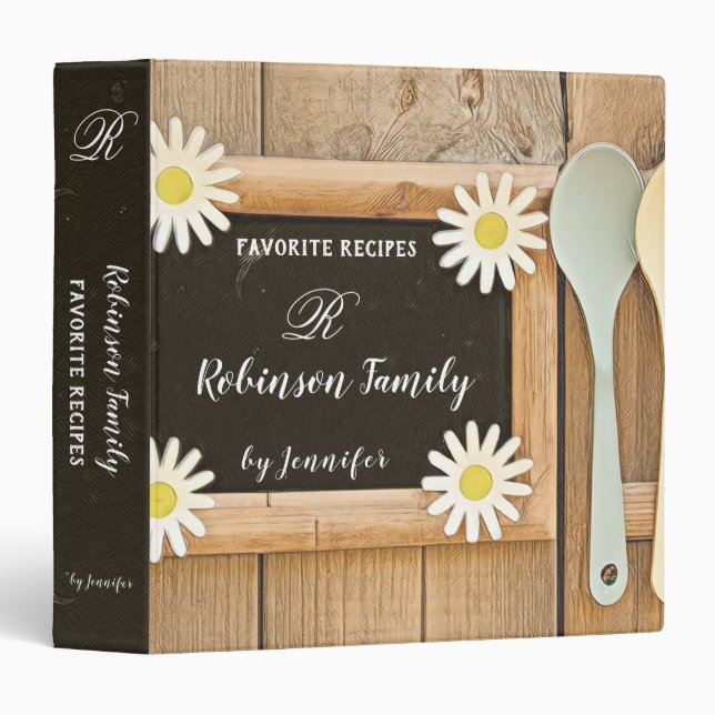 Vintage Family Recipe Cookbook 3 Ring Binder (Front/Spine)