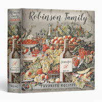 Vintage Family Recipe Cookbook 3 Ring Binder
