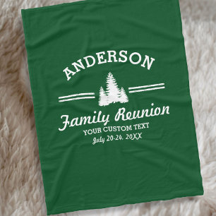 Vintage Family Reunion or Trip Rustic Pine Trees Fleece Blanket