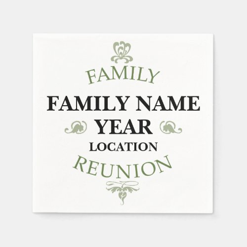 Vintage Family Reunion Paper Napkins